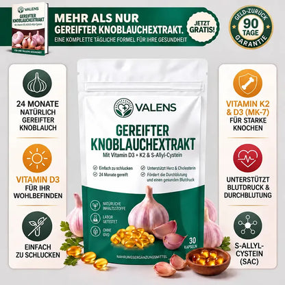 Valens® Gereifter Knoblauchextrakt - 7.500mg Geruchlose Softgels
