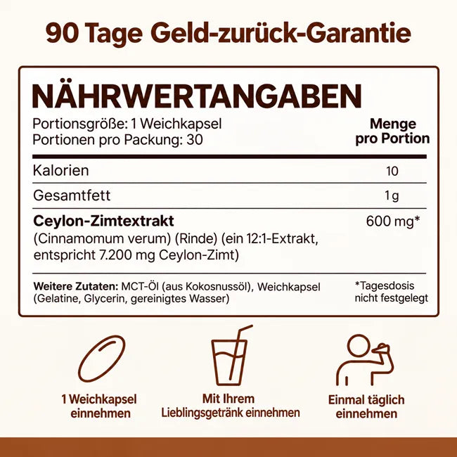 Ceylon-Zimt-Extrakt 7200 mg mit MCT-Öl