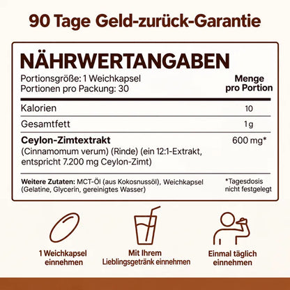 Ceylon-Zimt-Extrakt 7200 mg mit MCT-Öl
